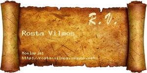 Rosta Vilmos névjegykártya